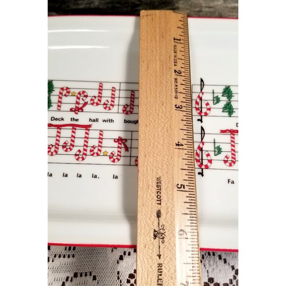 VTG Ron Gordon Deck the Halls Christmas Candycane Ceramic Tray Platter Cookie - Picture 6 of 7